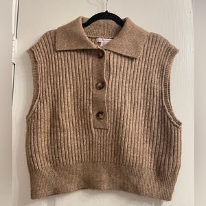 Brown Sweater Vest Size L - Pre-Owned